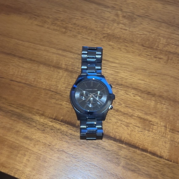 Oversized Slim Runaway Blue-Tone Watch - Picture 2 of 3